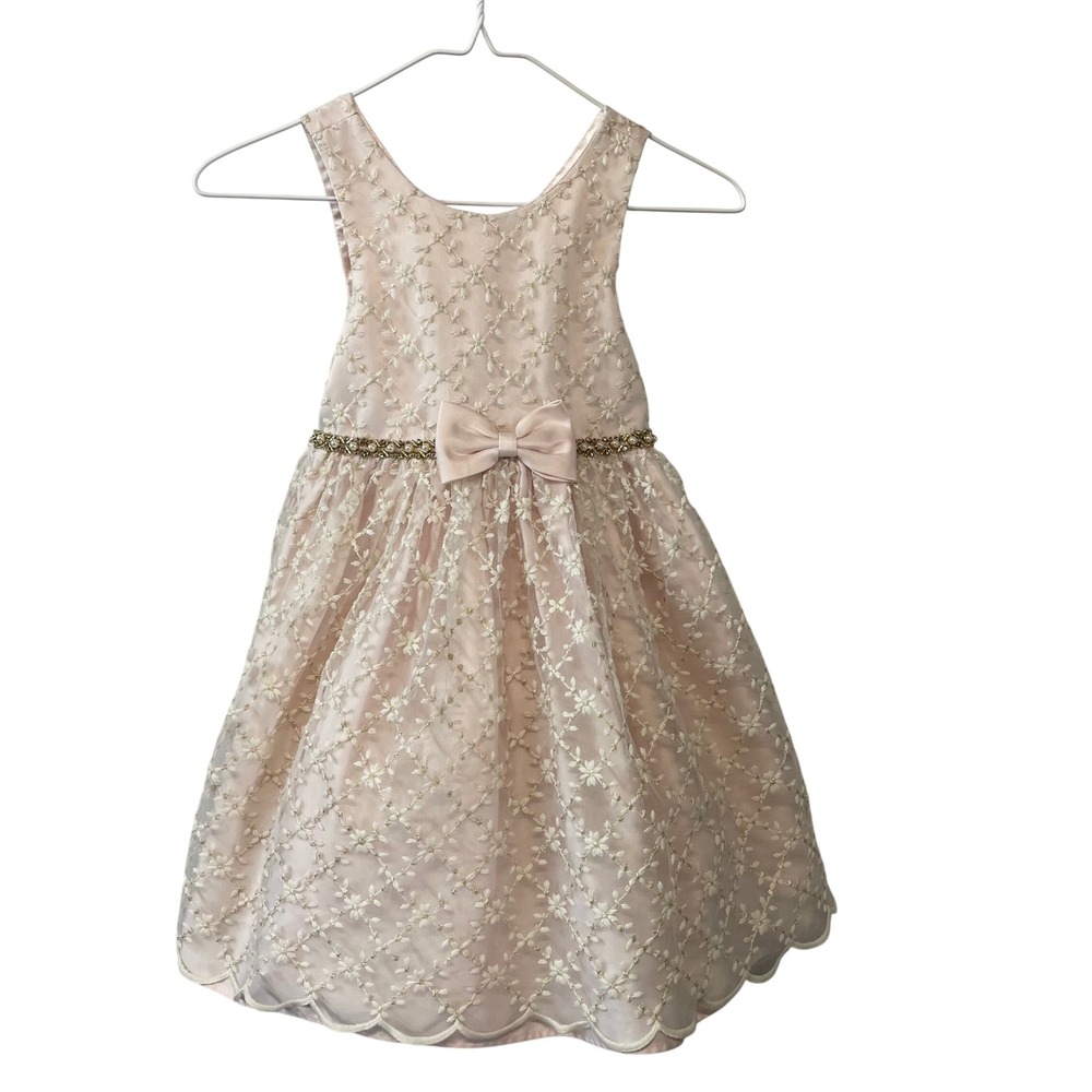 Couture Princess Pink Lace Formal‎ Dress with Bow & Sash Girls 6X/7